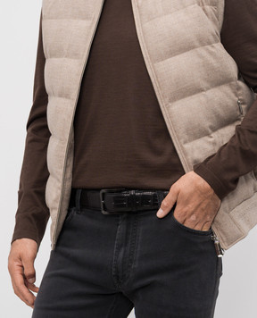 Cashmere&Whiskey Чорний ремінь зі шкіри крокодила BELTMATTLEATHER