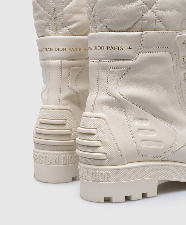 Christian Dior Белые кожаные ботинки с логотипом KCI735CQC изображение 5