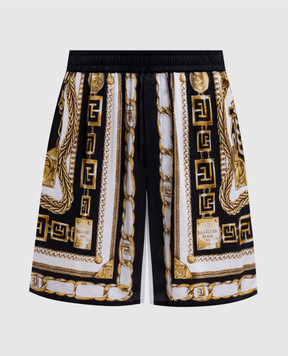 Balmain Чорні шорти в принт FH1PA145VI41