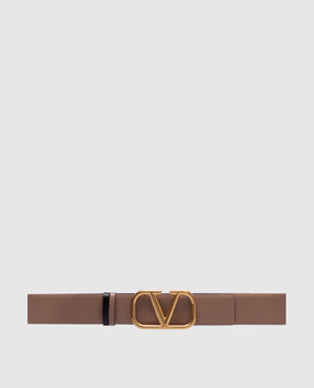 Valentino Шкіряний двосторонній ремінь з металевою емблемою VLogo Signature 6W2T0S11ZFR