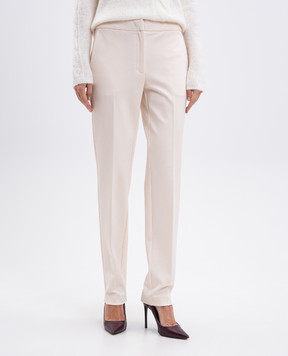 Twinset Бежевые брюки с логотипом 252TP2605