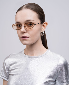 Off-White Золотисті сонцезахисні окуляри Miami з логотипом OERI13MC99MET001