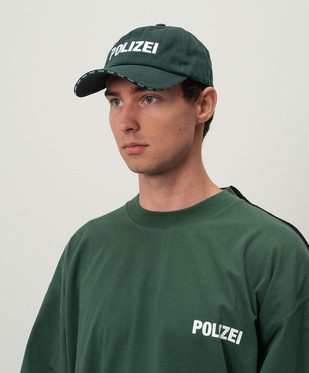 Vetements Зеленая кепка с вышивкой Polizei UA65CA170G изображение 2