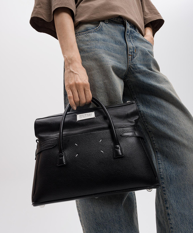 Maison Margiela Черная кожаная сумка 5АС с логотипом SB2WD0076P5348 изображение 2