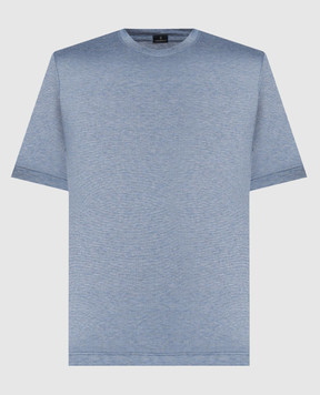 CAPOBIANCO Голубая футболка с шелком 16M660SO00