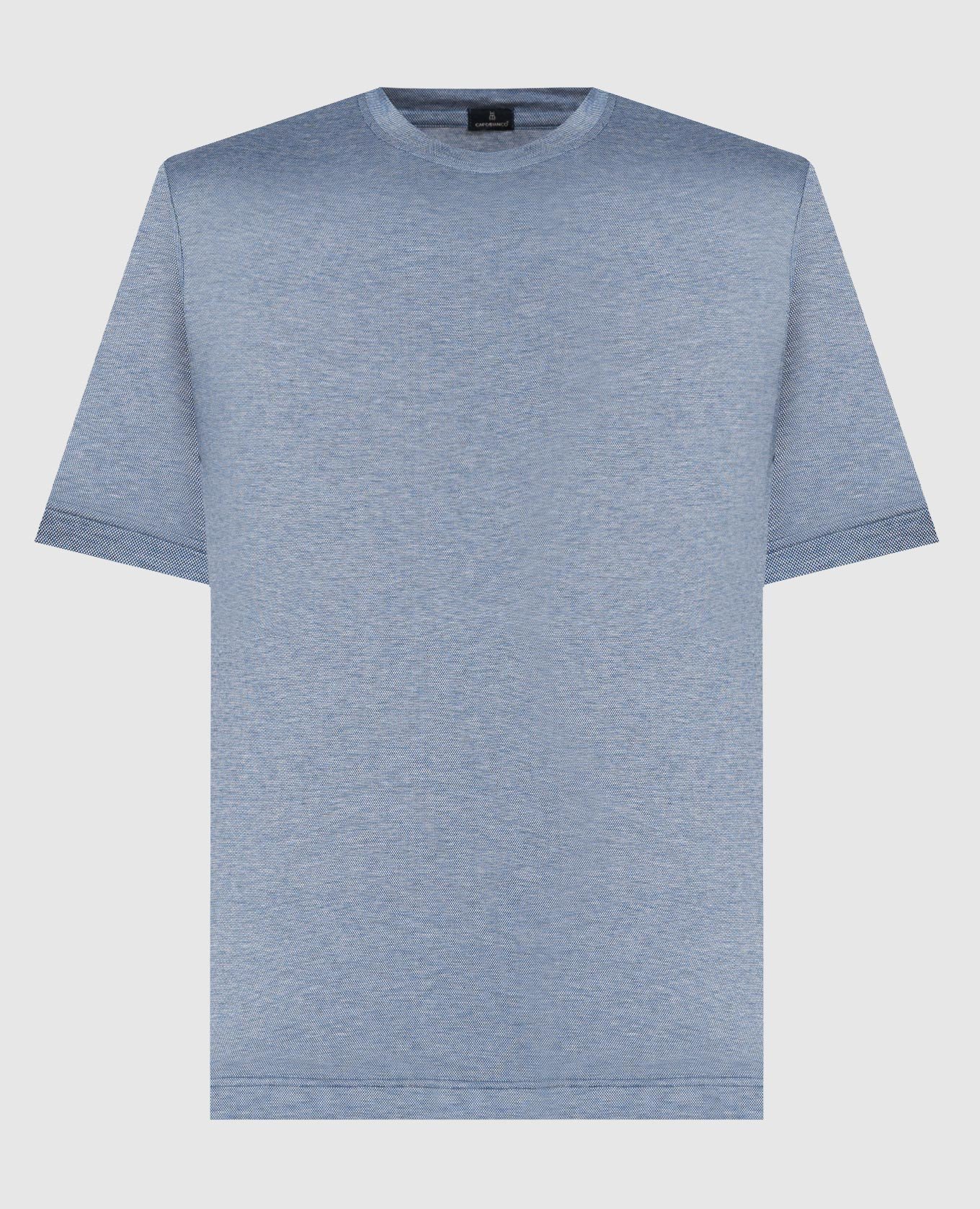 Blue T-shirt with silk