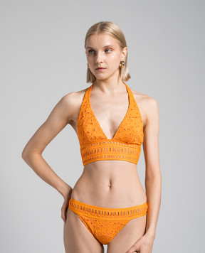 Ermanno Scervino Оранжевый лиф от купальника с цветочной вышивкой D444Y720OKF