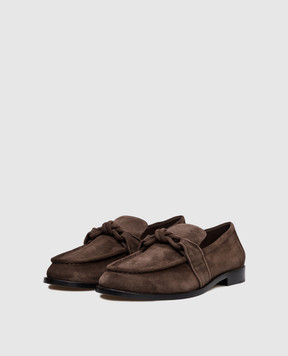 Bottega Veneta Коричневі замшеві лофери Astaire 796445V3QE1