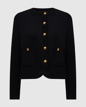 Tom Ford Чорний кардиган у візерунок GIK045YAX894