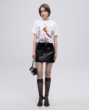 Off-White Белая футболка с принтом OMAA027S25JER003
