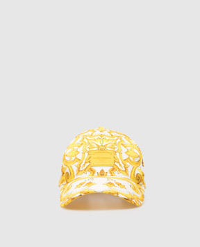 Dolce&Gabbana Біла кепка в принт Майоліка з патчем логотипа FH646AFPFSH