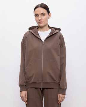 Brunello Cucinelli Коричневая спортивная куртка с цепочкой мониль MH827FB706