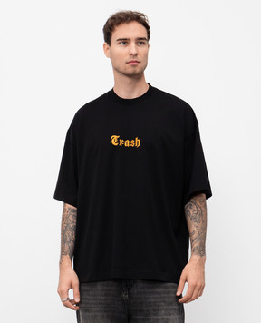 Vetements Черная футболка с вышивкой Crash UH76TR540B