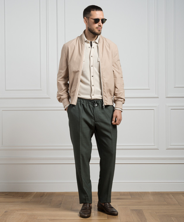 Brunello Cucinelli Бежевая рубашка из шерсти, кашемира и шелка M3600276 изображение 2