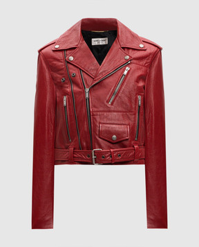 Saint Laurent Красная кожаная косуха 693018Y5QQ2