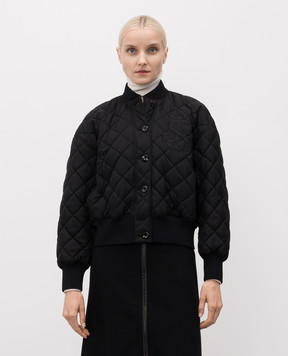 Jil Sander Чорний стьобаний бомбер з вишивкою монограми логотипа J02SW0027J65338