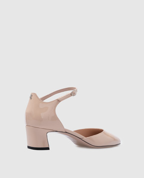 Jimmy Choo Бежевые кожаные лакированные туфли Pixie PIXIEBH45PZB