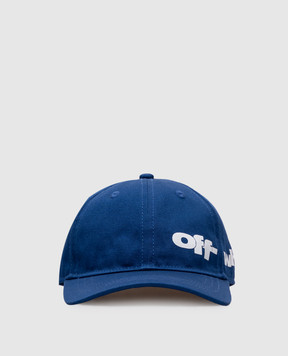 Off-White Детская синяя кепка с принтом логотипа OBLB002S25FAB002