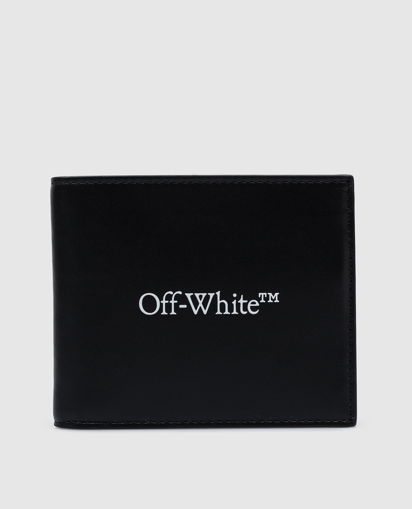 

Черный кожаный портмоне с контрастным принтом логотипом., Портмоне