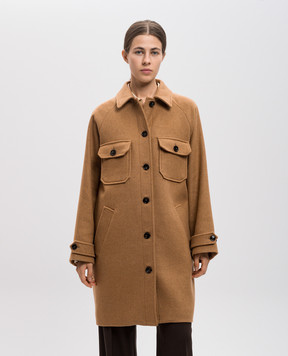 Woolrich Коричневе пальто з вовною CFWWOS0111FRUT3829