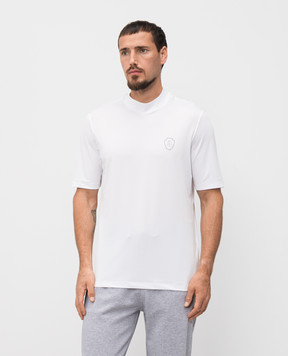 Brunello Cucinelli Белая футболка с эмблемой MW8641310F