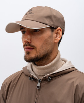 Loro Piana Коричнева кепка з вишикою логотипа FAP9958