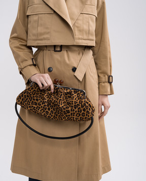 Max Mara Weekend Коричнева замшева сумка в леопардовий принт MOSCOVA
