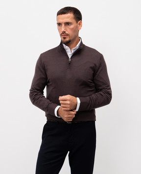 Canali Коричневый джемпер из шерсти MK01149C0015