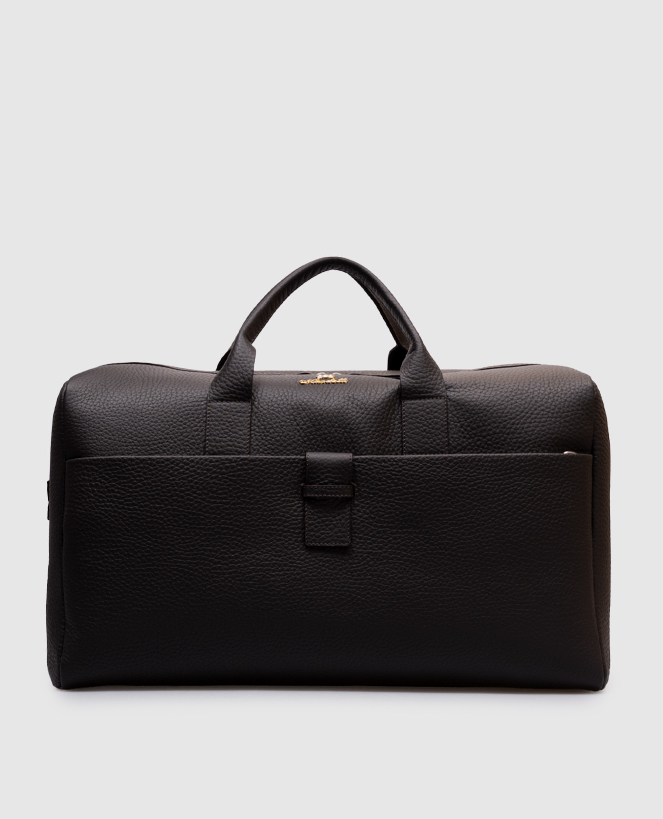 

Коричневая кожаная дорожная сумка с логотипом, Коричневый, Дорожные сумки