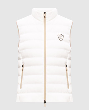 Brunello Cucinelli Білий пуховий жилет з нашивкою емблеми MG9277778