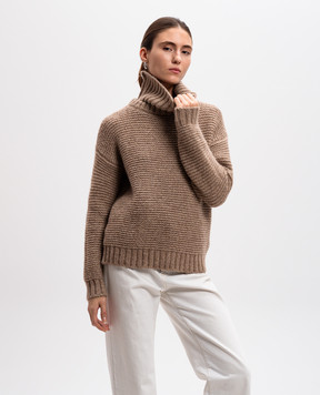 Woolrich Бежевий светр з вовною зі знімним коміром CFWWKN0297FRUF0749