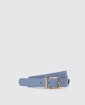 Dolce&Gabbana Блакитний шкіряний пояс з логотипом BE1351AQ420