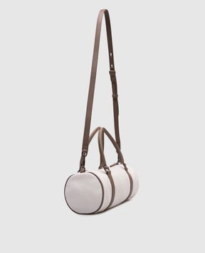 Brunello Cucinelli Біла комбінована сумка з вишивкою логотипа ML571M202