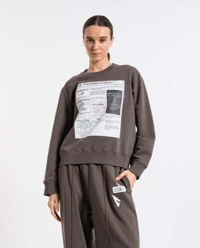 Maison Margiela MM6 Серый свитшот с принтом с логотипом S52GU0242M25012
