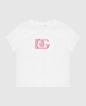 Dolce&Gabbana Детская белая футболка с монограммой логотипа L2JTITG7N9A