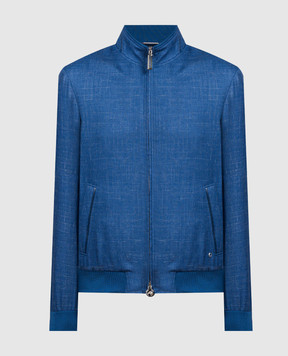 Stefano Ricci Синяя куртка из кашемира, шелка и льна. MZJ4100160C107HA