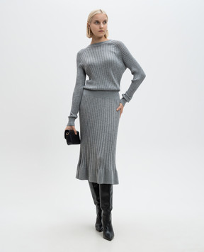 PROENZA SCHOULER Сіра сукня Eden Knit з вовною і шовком R2437167KW158