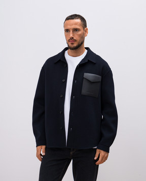 Mackage Синяя куртка EMMANUEL из шерсти с логотипом EMMANUEL