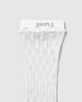 Juun.j Білі ажурні шкарпетки з логотипом JW53KTW011