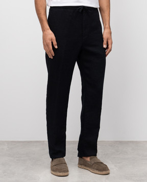 Canali Сині штани з льону SG0320291695