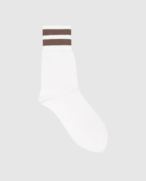 Brunello Cucinelli Белые носки в ажурном узоре. MCSCO9101