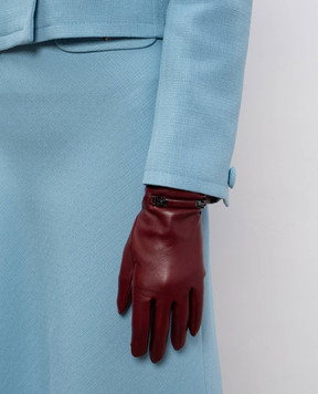 Sermoneta Gloves Шкіряні рукавички бордового кольору B17