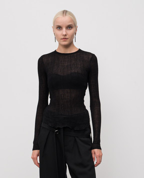 Ann Demeulemeester Чорний топ Oke з вовною B0012327FA619