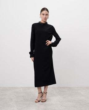 Tom Ford Черное платье миди с ожерельем AB1657