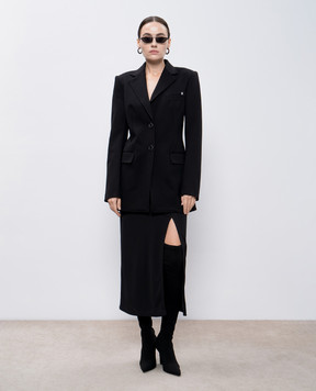 Helmut Lang Черный жакет с металлическим логотипом O06HW101