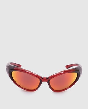 Balenciaga Красные очки Sporty с зеркальным эффектом. 812604T0007