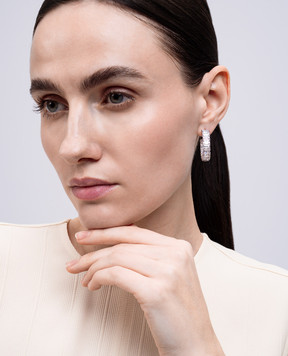 Swarovski Серебристые серьги Matrix с кристаллами 5612673