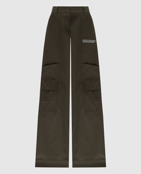 Off-White Зелені штани карго з логотипом OWCF026S25FAB002