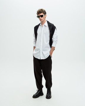 MSGM Белая рубашка с монограммой логотипа монограмма. 3740ME02247505