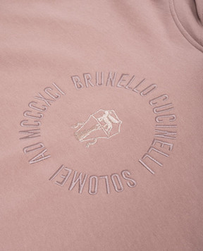 Brunello Cucinelli Детское коричневое худи с вышивкой логотипа BN05NE870B